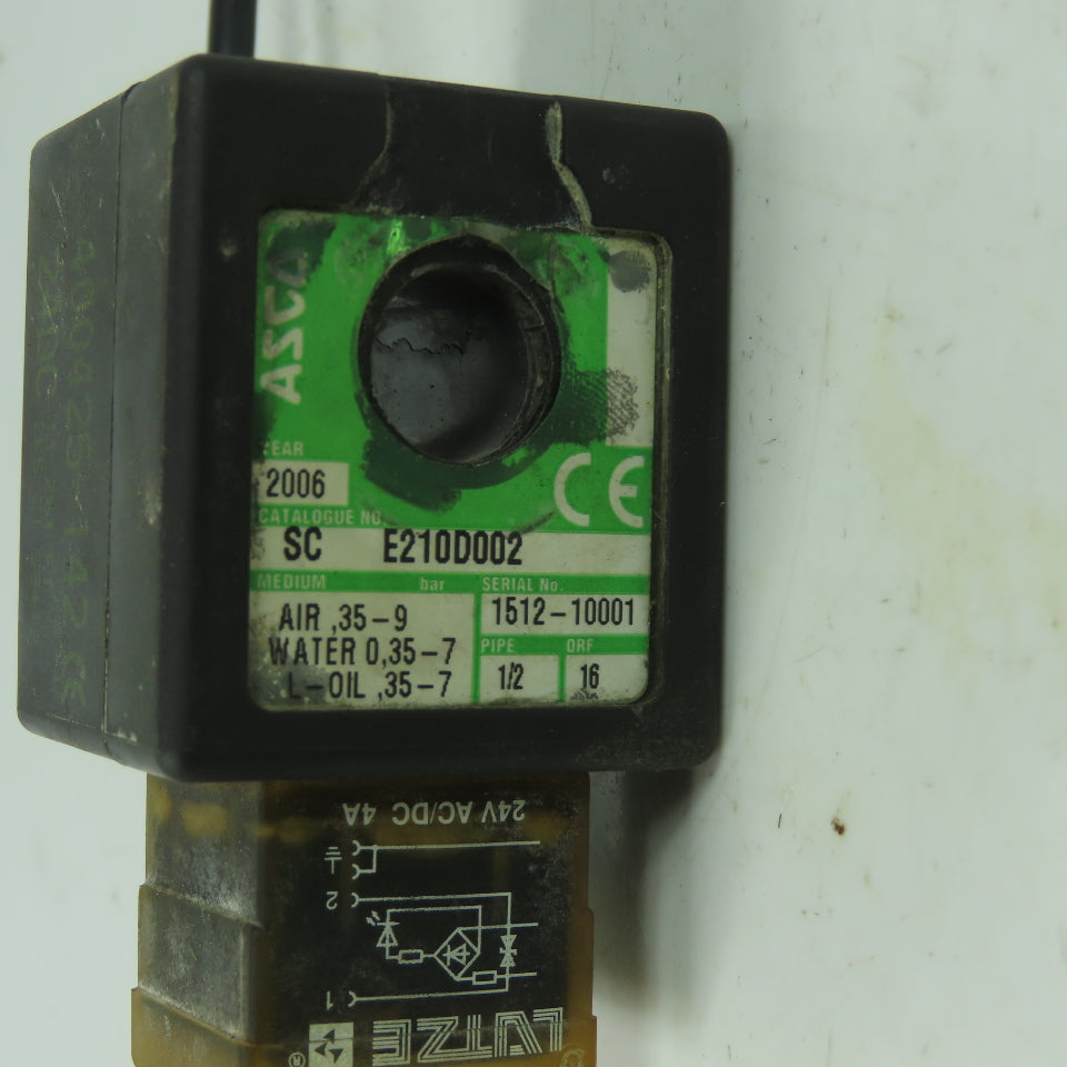 Asco SC E210D002 Solenoid Valve Coil 16ORF 1/2 Pipe 24VDC