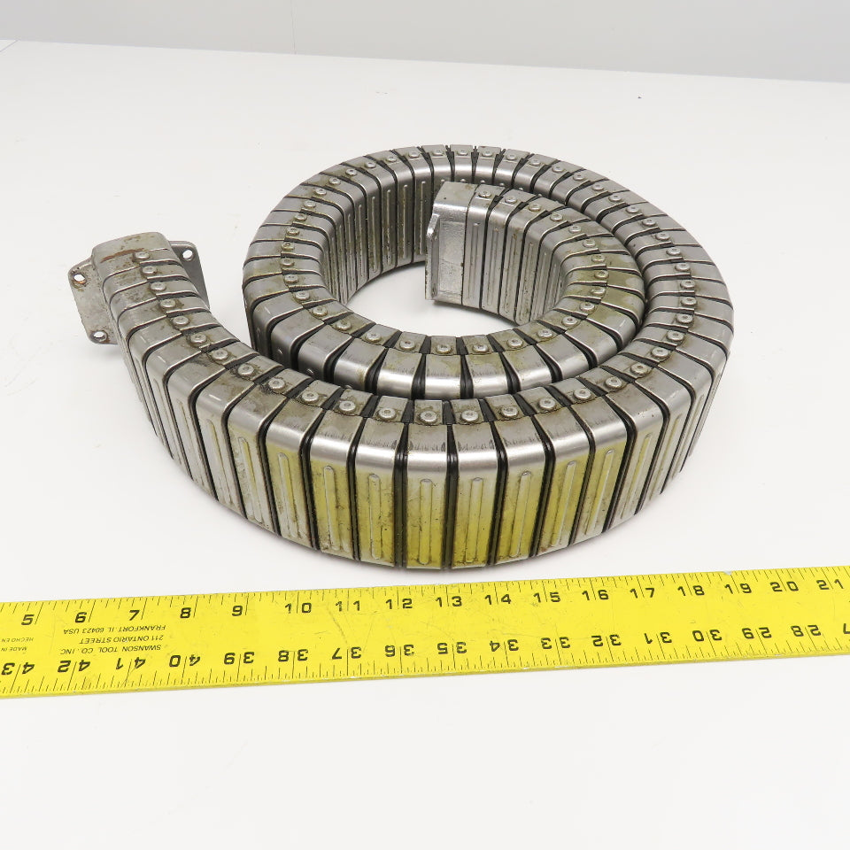 3" x 1-1/2" Flexible Stainless Steel Feed Thru Cable Carrier Energy Chain 57"