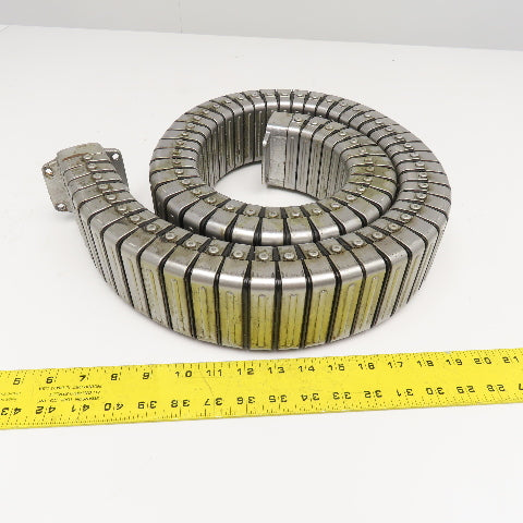 3" x 1-1/2" Flexible Stainless Steel Feed Thru Cable Carrier Energy Chain 57"