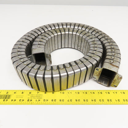 3" x 1-1/2" Flexible Stainless Steel Feed Thru Cable Carrier Energy Chain 57"