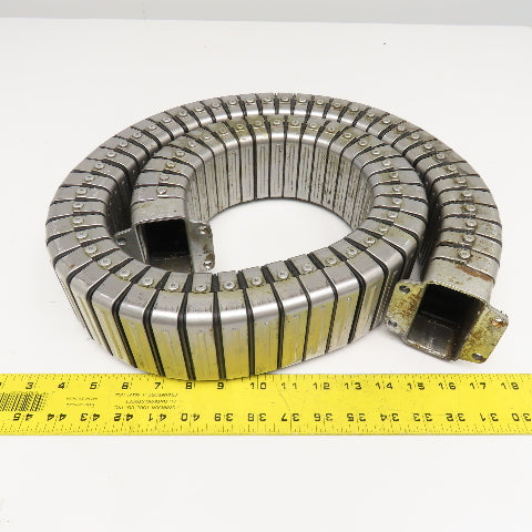 3" x 1-1/2" Flexible Stainless Steel Feed Thru Cable Carrier Energy Chain 57"
