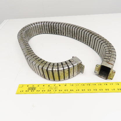 3" x 1-1/2" Flexible Stainless Steel Feed Thru Cable Carrier Energy Chain 57"
