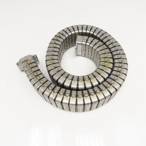 3" x 1-1/2" Flexible Stainless Steel Feed Thru Cable Carrier Energy Chain 57"