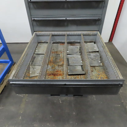 Lista 9 Drawer Industrial Small Parts Tool Storage Cabinet 28 x 28 x 60" Painted