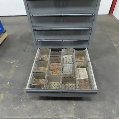 Lista 9 Drawer Industrial Small Parts Tool Storage Cabinet 28 x 28 x 60" Painted