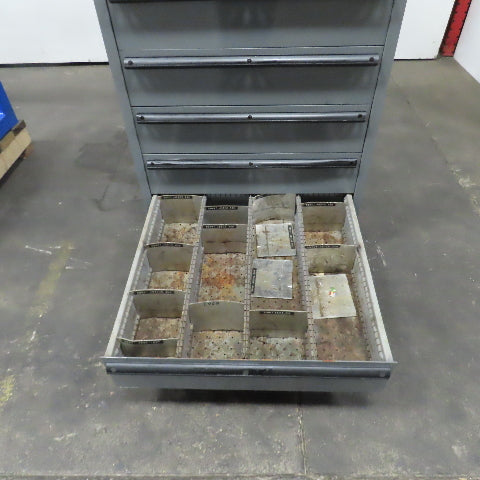 Lista 9 Drawer Industrial Small Parts Tool Storage Cabinet 28 x 28 x 60" Painted