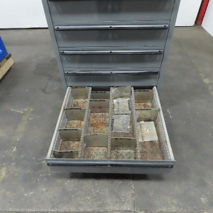 Lista 9 Drawer Industrial Small Parts Tool Storage Cabinet 28 x 28 x 60" Painted