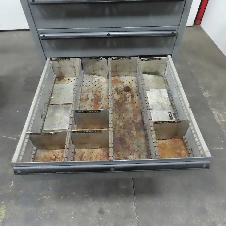 Lista 9 Drawer Industrial Small Parts Tool Storage Cabinet 28 x 28 x 60" Painted