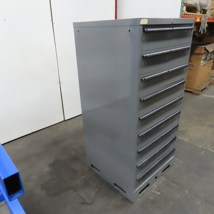 Lista 9 Drawer Industrial Small Parts Tool Storage Cabinet 28 x 28 x 60" Painted