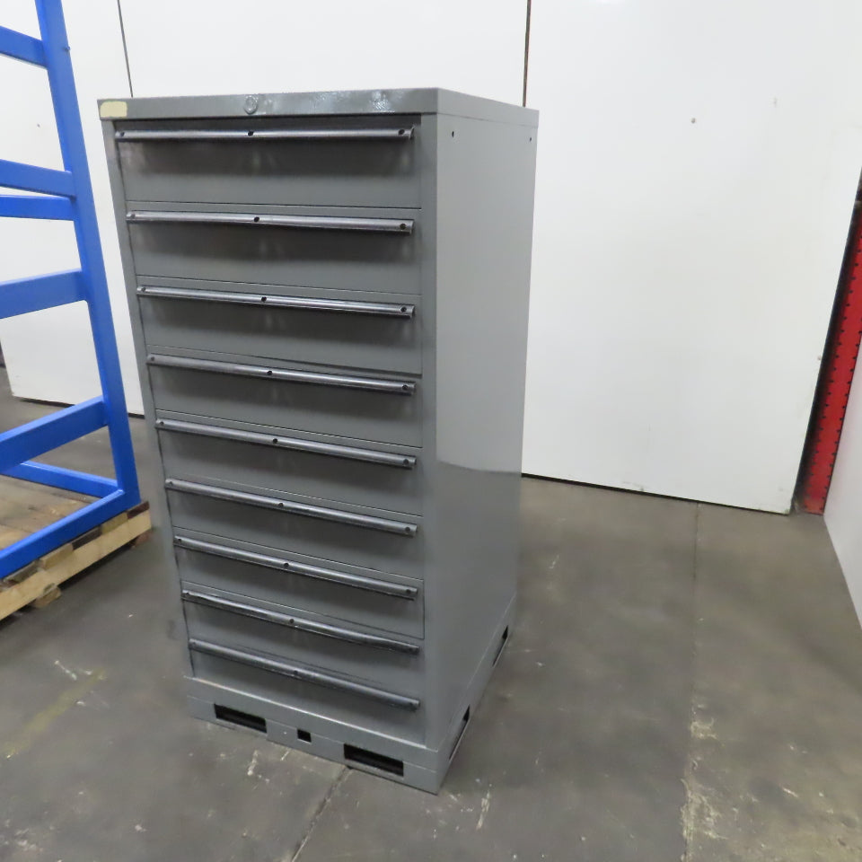 Lista 9 Drawer Industrial Small Parts Tool Storage Cabinet 28 x 28 x 60" Painted