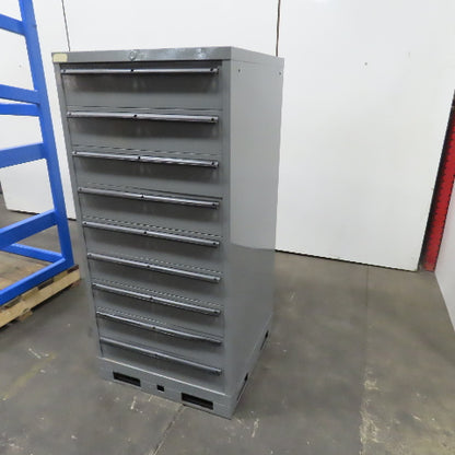 Lista 9 Drawer Industrial Small Parts Tool Storage Cabinet 28 x 28 x 60" Painted