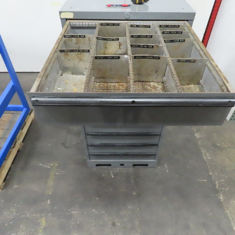Lista 9 Drawer Industrial Small Parts Tool Storage Cabinet 28 x 28 x 60" Painted