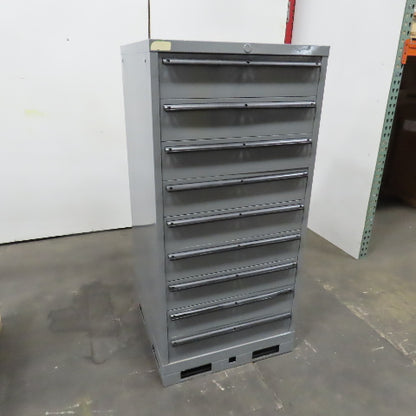 Lista 9 Drawer Industrial Small Parts Tool Storage Cabinet 28 x 28 x 60" Painted