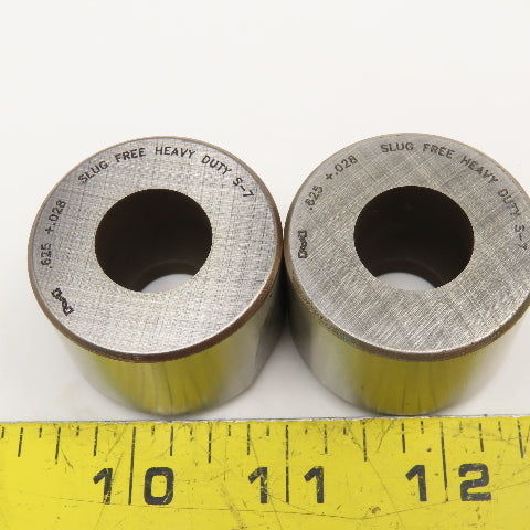 Mate Precision Tooling .625 +.028 Round Slug Free Heavy Duty S-7 Die Lot Of 2