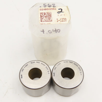 Mate Precision Tooling .562 +.040 Round Slug Free Heavy Duty S-7 Die Lot Of 2