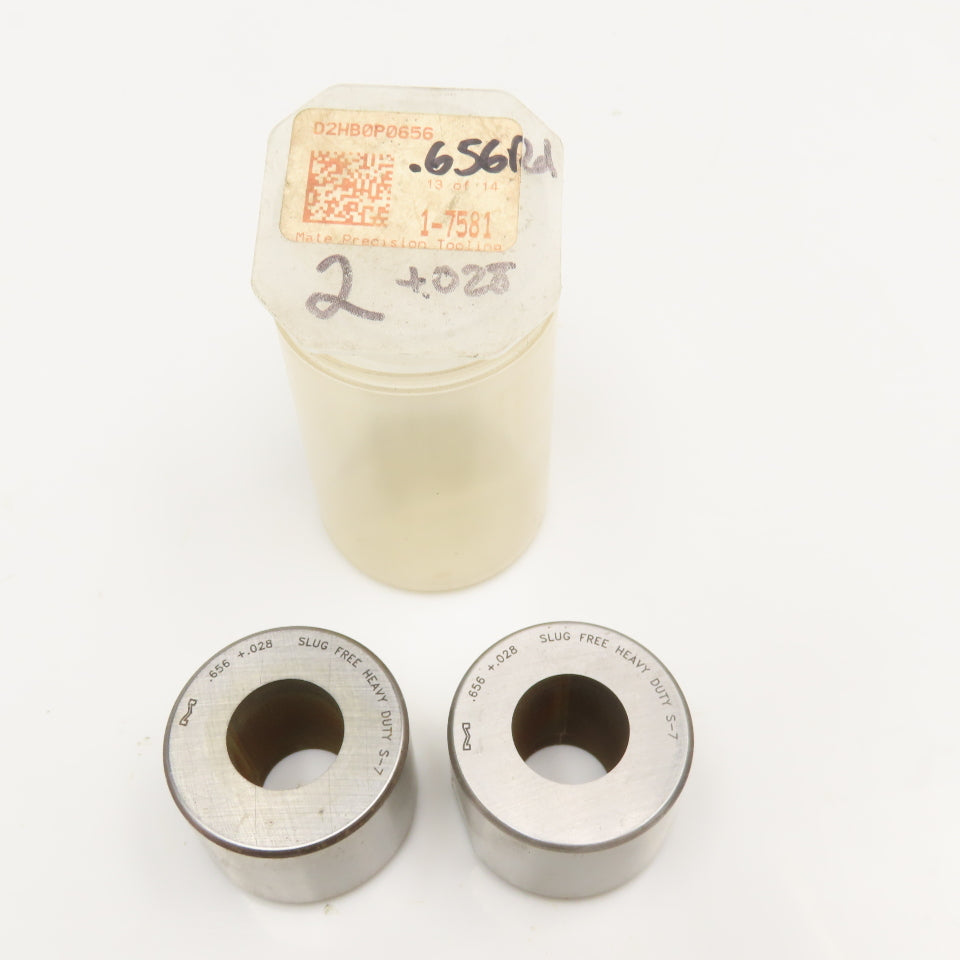 Mate Precision Tooling .656 +.028 Round Die Slug Free Heavy Duty S-7 Die Lot/ 2