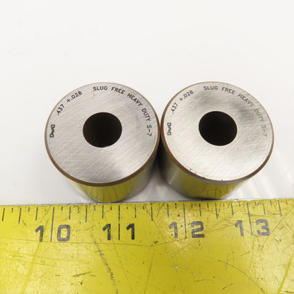 Mate Precision Tooling .437 +.028 Round Die Slug Free Heavy Duty S-7 Die Lot/ 2