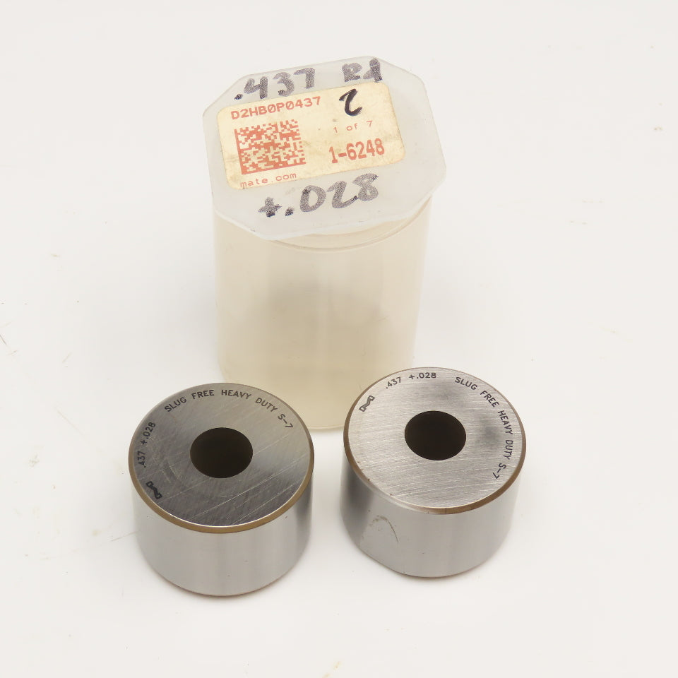 Mate Precision Tooling .437 +.028 Round Die Slug Free Heavy Duty S-7 Die Lot/ 2