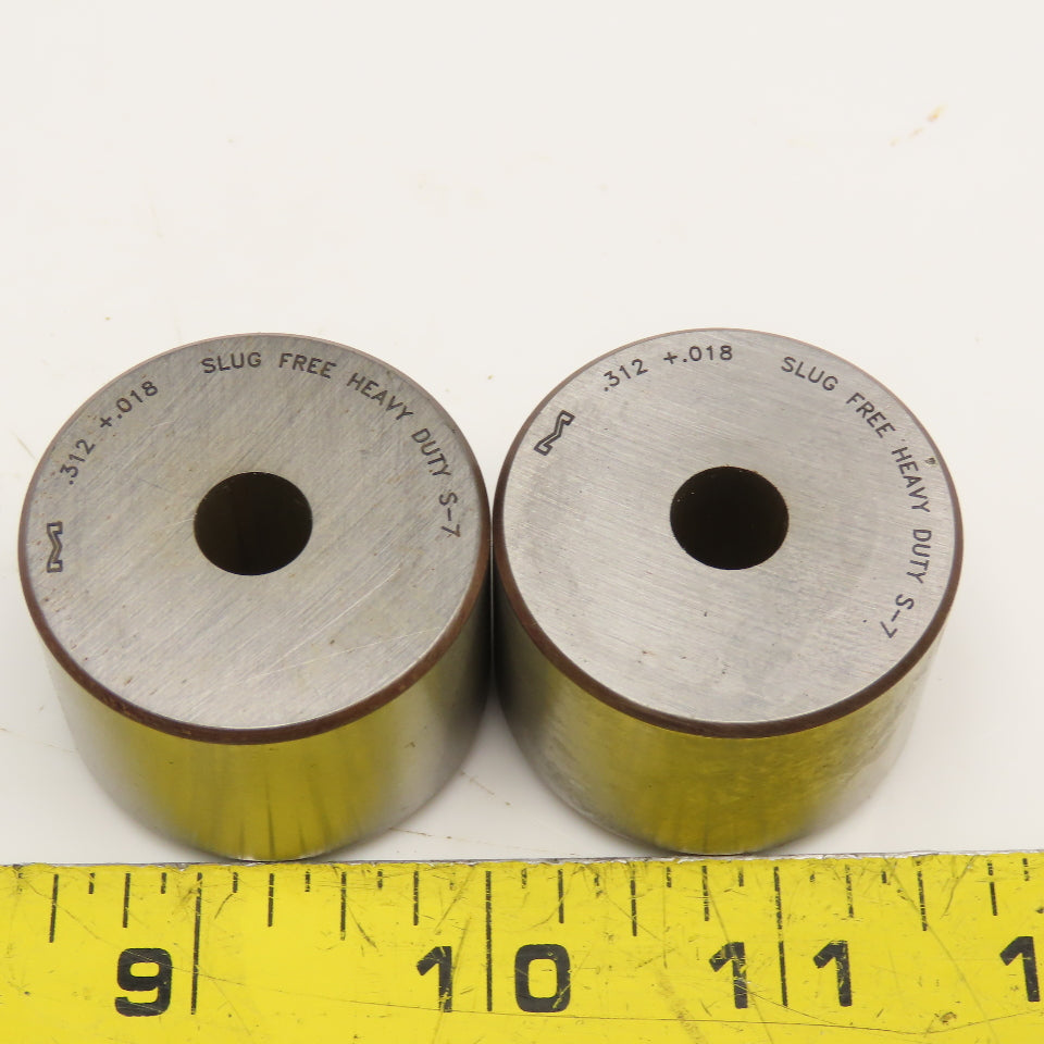 Mate Precision Tooling .312 +.018 Round Die Slug Free Heavy Duty S-7 Die Lot/ 2