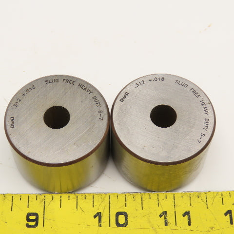 Mate Precision Tooling .312 +.018 Round Die Slug Free Heavy Duty S-7 Die Lot/ 2