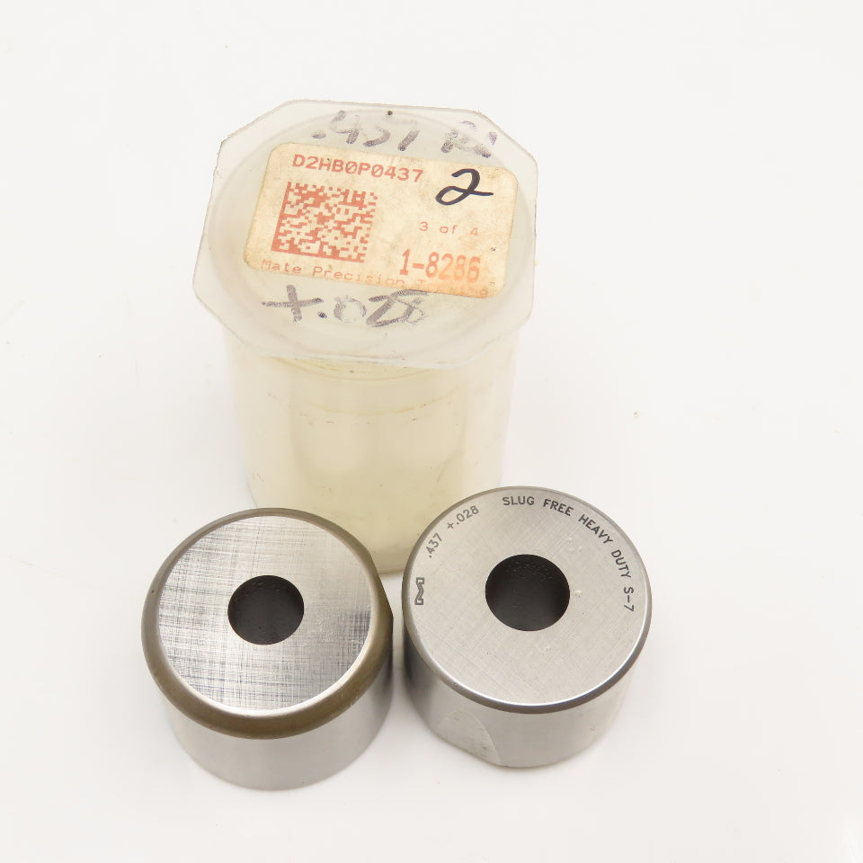 Mate Precision Tooling .437 +.028 Round Die Slug Free Heavy Duty S-7 Die Lot/ 2