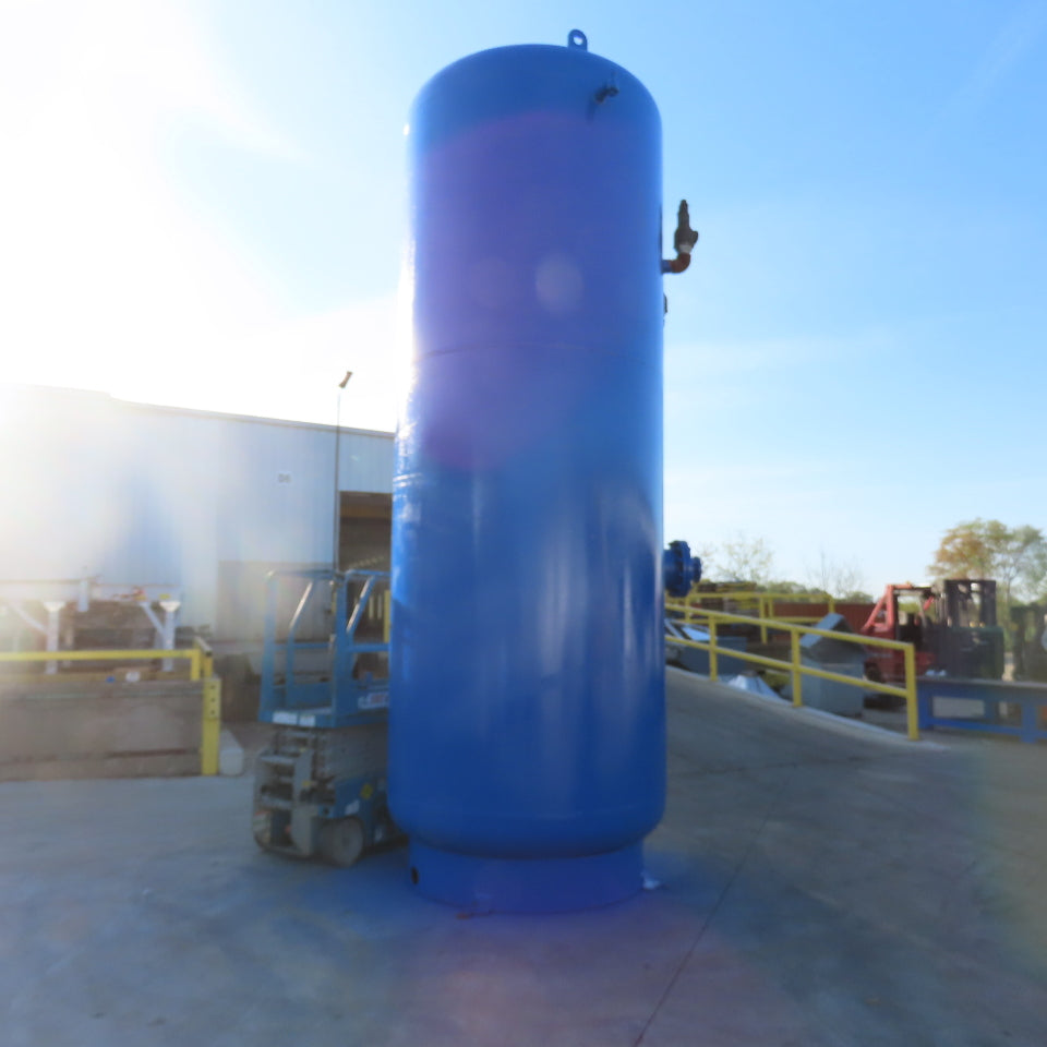 3500 Gallon Vertical Compressed Air Receiver Storage Tank 150 PSI 6" Ports