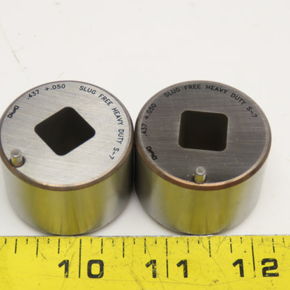 Mate Precision Tooling .437 +.050 Slug Free Heavy Duty S-7 Square Die Lot Of 2