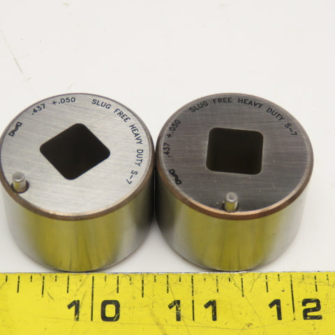 Mate Precision Tooling .437 +.050 Slug Free Heavy Duty S-7 Square Die Lot Of 2
