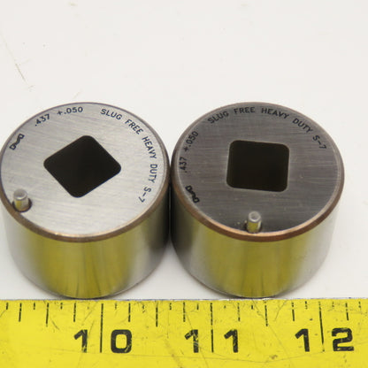 Mate Precision Tooling .437 +.050 Slug Free Heavy Duty S-7 Square Die Lot Of 2