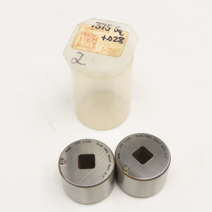 Mate Precision Tooling .375 +.028 Slug Free Heavy Duty S-7 Square Die Lot Of 2