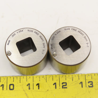 Mate Precision Tooling .500 +.054 Slug Free Heavy Duty S-7 Square Die Lot Of 2