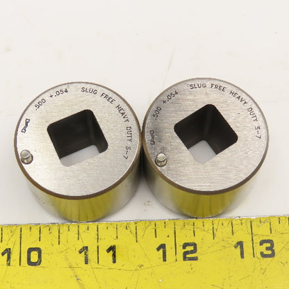 Mate Precision Tooling .500 +.054 Slug Free Heavy Duty S-7 Square Die Lot Of 2