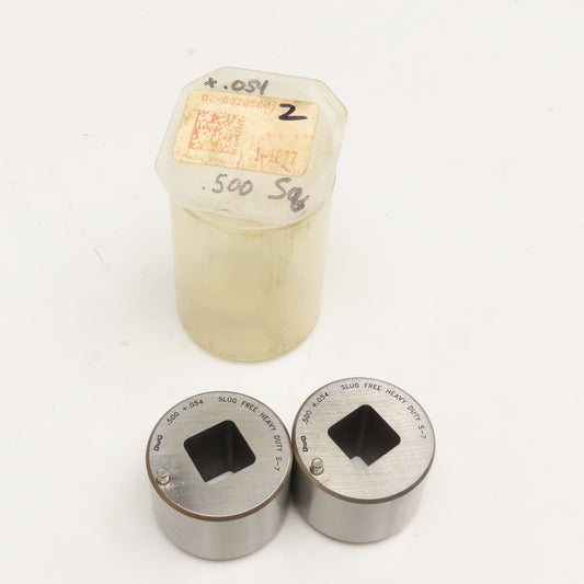 Mate Precision Tooling .500 +.054 Slug Free Heavy Duty S-7 Square Die Lot Of 2