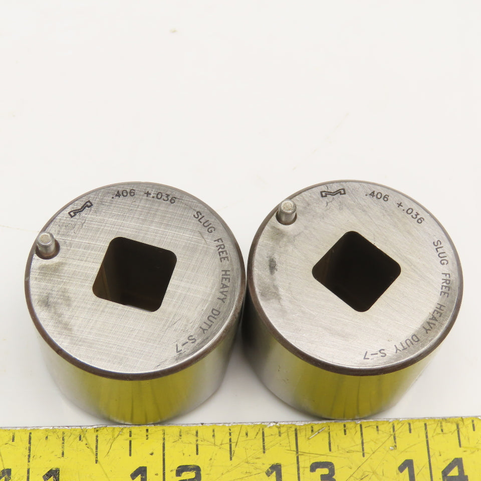 Mate Precision Tooling .406 +.036 Slug Free Heavy Duty S-7 Square Die Lot Of 2