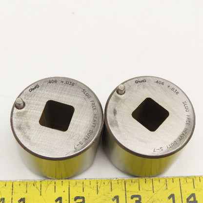 Mate Precision Tooling .406 +.036 Slug Free Heavy Duty S-7 Square Die Lot Of 2