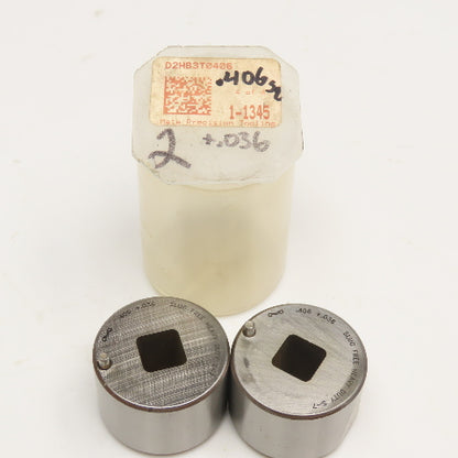 Mate Precision Tooling .406 +.036 Slug Free Heavy Duty S-7 Square Die Lot Of 2