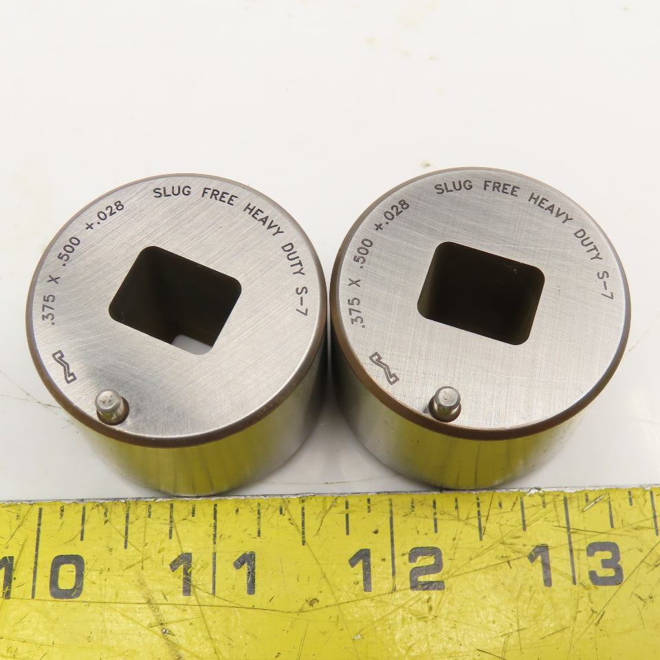 Mate Precision Tooling .375 x.500 +.028 Slug Free Heavy Duty Rectangle Die Lot 2