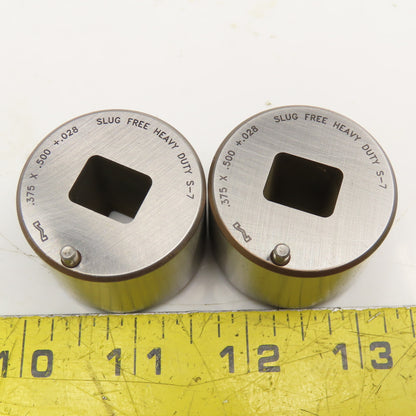 Mate Precision Tooling .375 x.500 +.028 Slug Free Heavy Duty Rectangle Die Lot 2