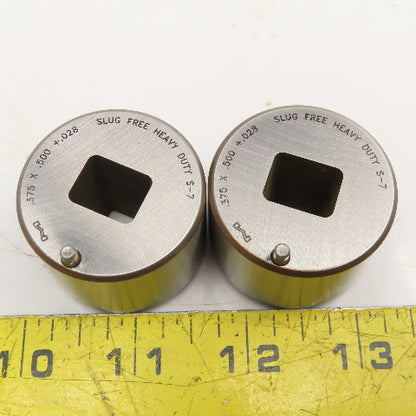 Mate Precision Tooling .375 x.500 +.028 Slug Free Heavy Duty Rectangle Die Lot 2
