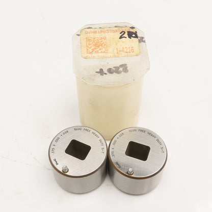 Mate Precision Tooling .375 x.500 +.028 Slug Free Heavy Duty Rectangle Die Lot 2