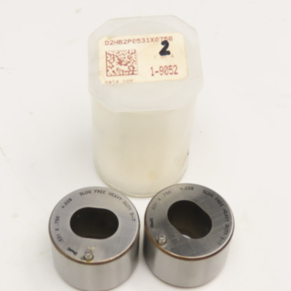 Mate Precision Tooling .531 x.750 +.028 Slug Free Heavy Duty Oblong Die Lot/2