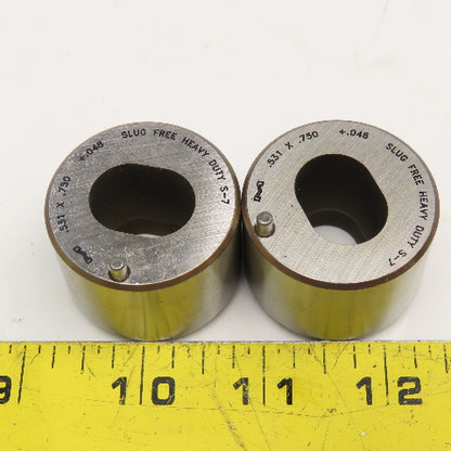 Mate Precision Tooling .531 x.750 +.048 Slug Free Heavy Duty Oblong Die Lot/2