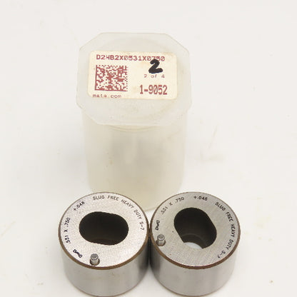 Mate Precision Tooling .531 x.750 +.048 Slug Free Heavy Duty Oblong Die Lot/2