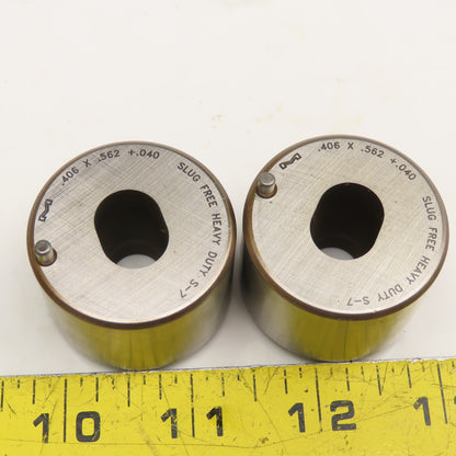 Mate Precision Tooling .406 x .562 +.040 Slug Free Heavy Duty Oblong Die Lot/2