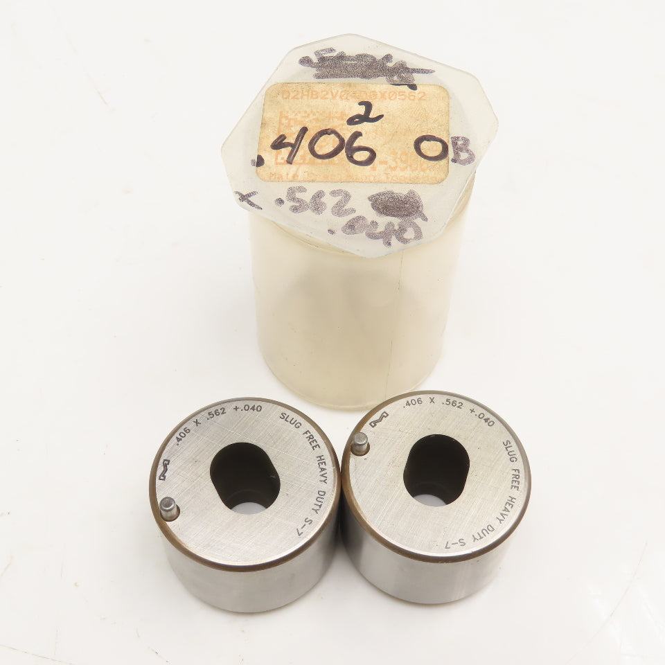 Mate Precision Tooling .406 x .562 +.040 Slug Free Heavy Duty Oblong Die Lot/2