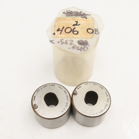 Mate Precision Tooling .406 x .562 +.040 Slug Free Heavy Duty Oblong Die Lot/2