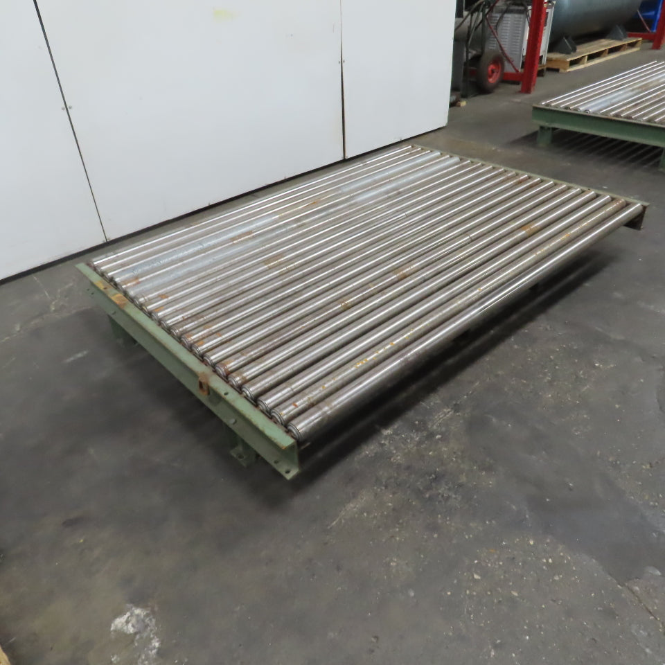 87-1/2" W x 60" L Heavy Duty Gravity Pallet Case Conveyor Section 2.5"OD 83" BF