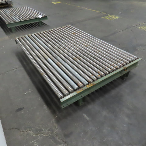 87-1/2" W x 60" L Heavy Duty Gravity Pallet Case Conveyor Section 2.5"OD 83" BF