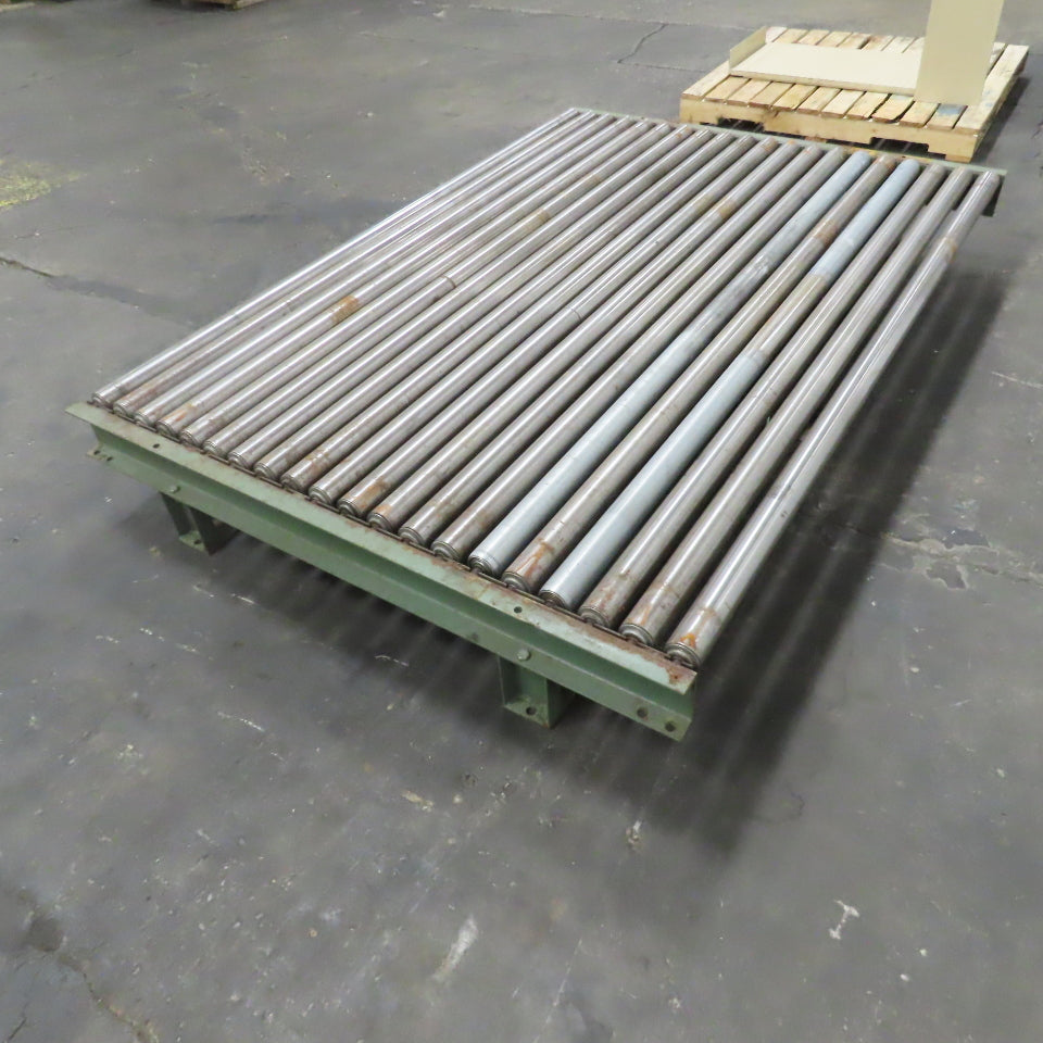 87-1/2" W x 60" L Heavy Duty Gravity Pallet Case Conveyor Section 2.5"OD 83" BF