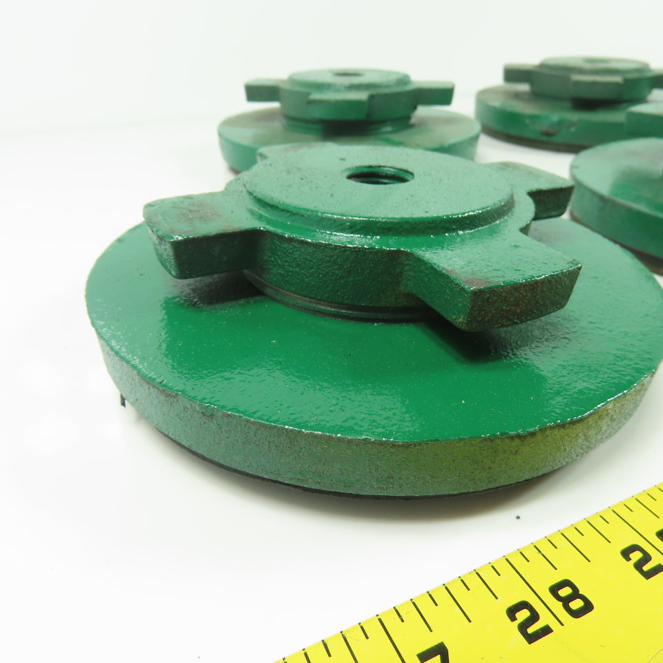 6" OD Vibration Absorbing Machine Pad Rubber Mounted Adjustable Height Lot Of 5